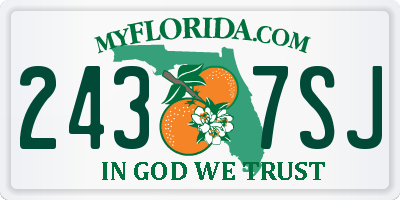 FL license plate 2437SJ