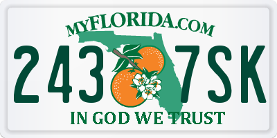 FL license plate 2437SK