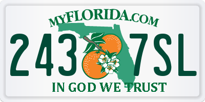 FL license plate 2437SL