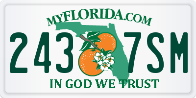 FL license plate 2437SM