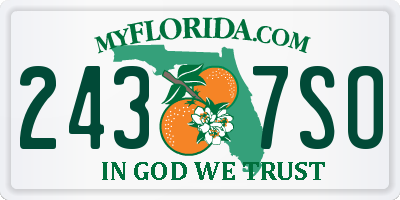 FL license plate 2437SO