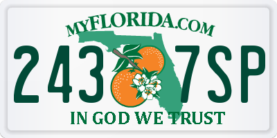FL license plate 2437SP
