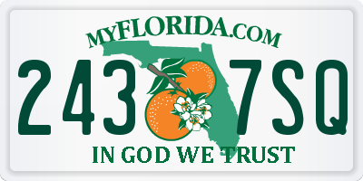 FL license plate 2437SQ