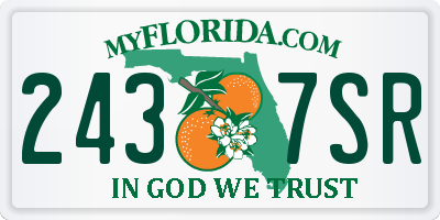 FL license plate 2437SR