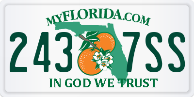FL license plate 2437SS