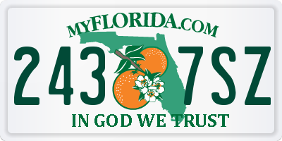 FL license plate 2437SZ