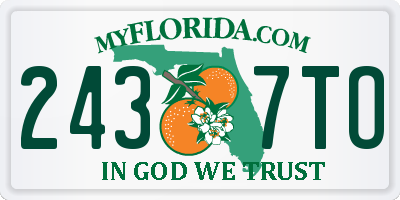 FL license plate 2437TO