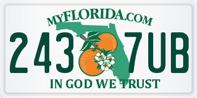 FL license plate 2437UB