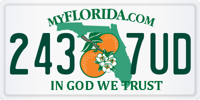 FL license plate 2437UD