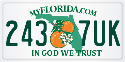 FL license plate 2437UK