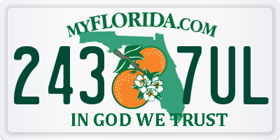 FL license plate 2437UL