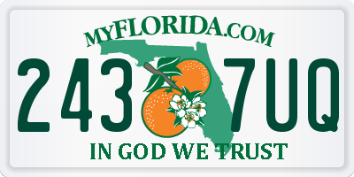 FL license plate 2437UQ