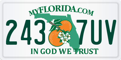 FL license plate 2437UV