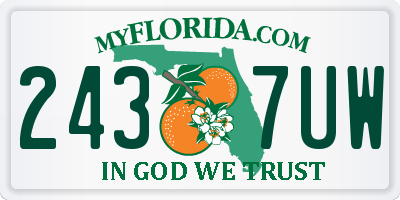 FL license plate 2437UW