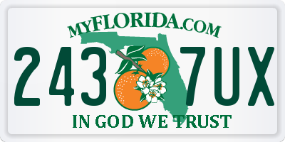 FL license plate 2437UX