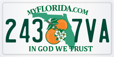 FL license plate 2437VA