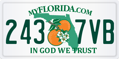 FL license plate 2437VB