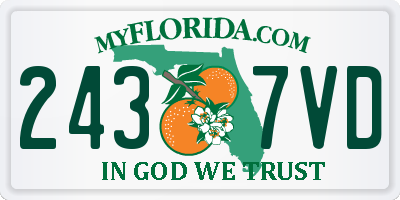 FL license plate 2437VD