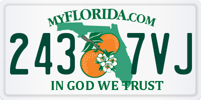 FL license plate 2437VJ