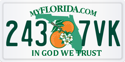 FL license plate 2437VK