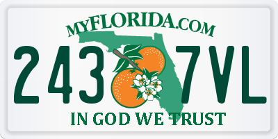 FL license plate 2437VL
