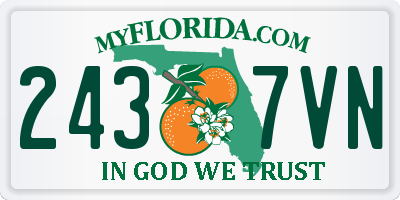 FL license plate 2437VN