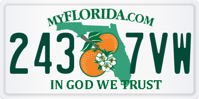 FL license plate 2437VW