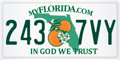 FL license plate 2437VY