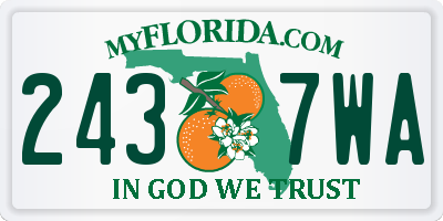 FL license plate 2437WA