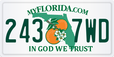FL license plate 2437WD