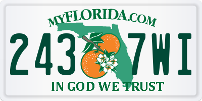 FL license plate 2437WI