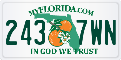 FL license plate 2437WN