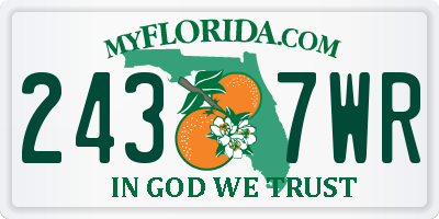 FL license plate 2437WR