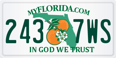 FL license plate 2437WS
