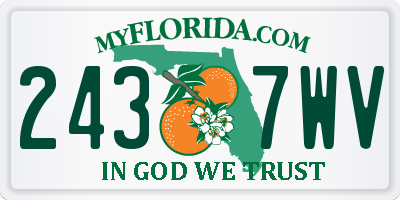 FL license plate 2437WV