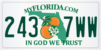 FL license plate 2437WW