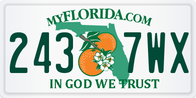 FL license plate 2437WX