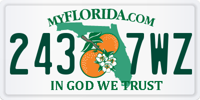 FL license plate 2437WZ