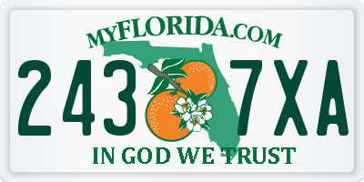 FL license plate 2437XA