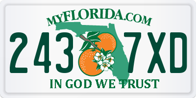 FL license plate 2437XD