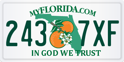 FL license plate 2437XF