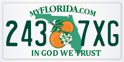 FL license plate 2437XG