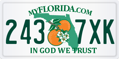 FL license plate 2437XK