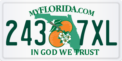 FL license plate 2437XL