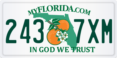 FL license plate 2437XM