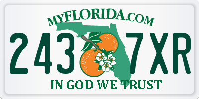 FL license plate 2437XR