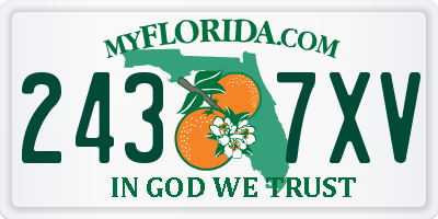 FL license plate 2437XV