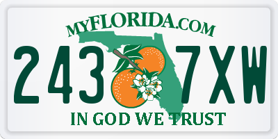 FL license plate 2437XW