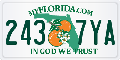 FL license plate 2437YA