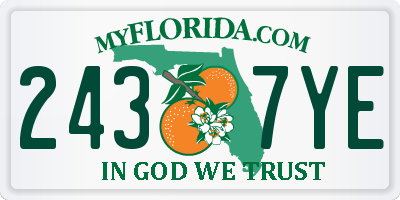 FL license plate 2437YE